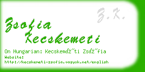 zsofia kecskemeti business card